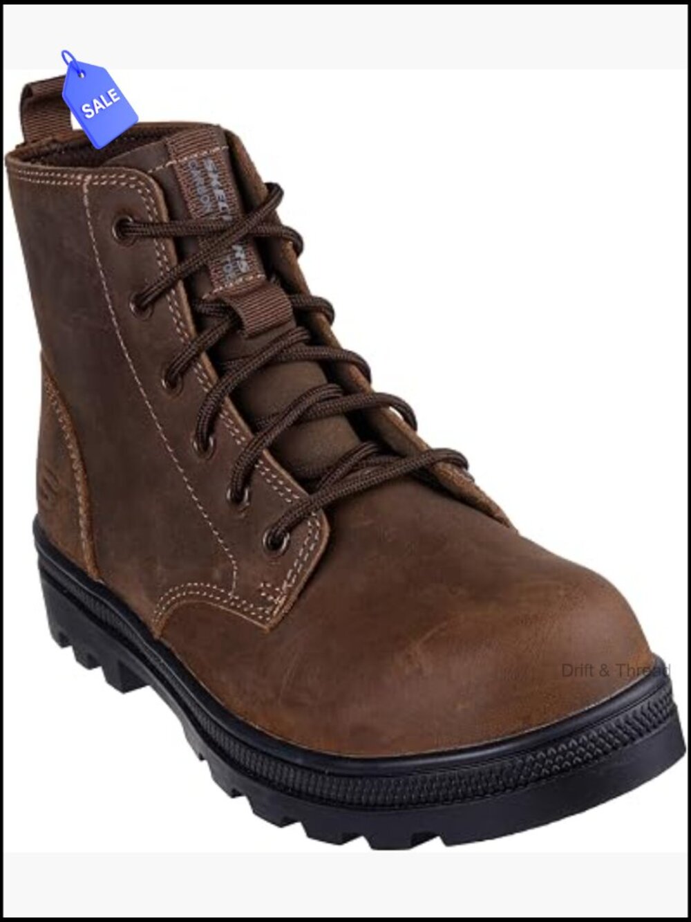 Women's Slip Resistant Leather Work Boots Safety Toe Lace Up